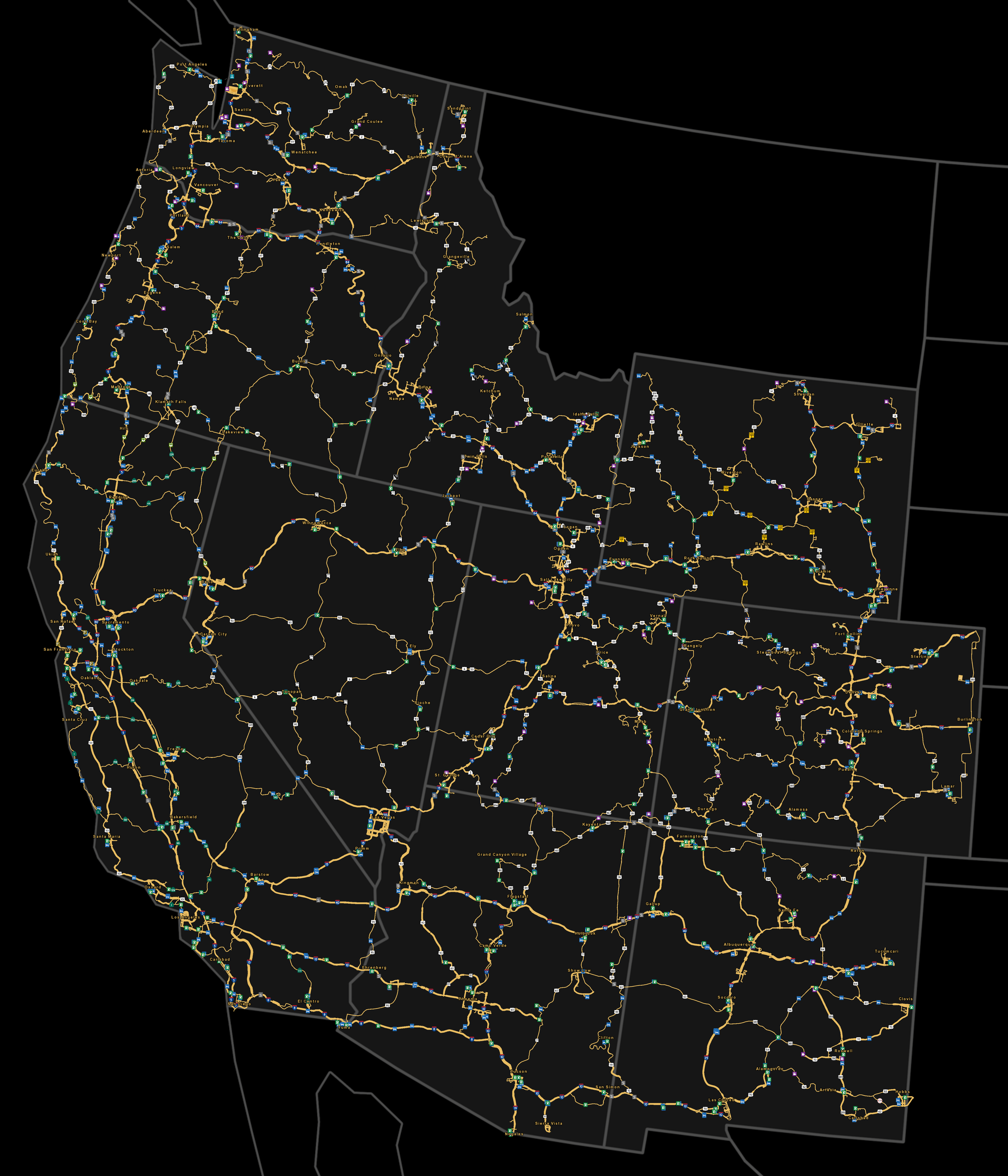 American truck карты. American Truck Simulator Map. American Truck Simulator Wyoming Map. ATS Wyoming Map. ATS DLC Map.