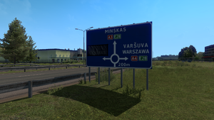 Minsk road sign