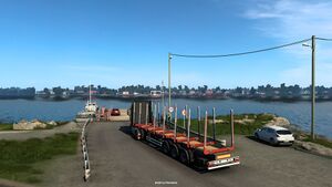 Ferry crossing across the Svir River