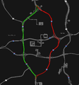 The two branches of Interstate 35, I-35E and 35W, is my first map that marks two separate designated highways, uploaded to the wiki on January 15, 2023.
