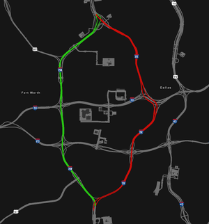 Interstate 35E and Interstate 35W map.png